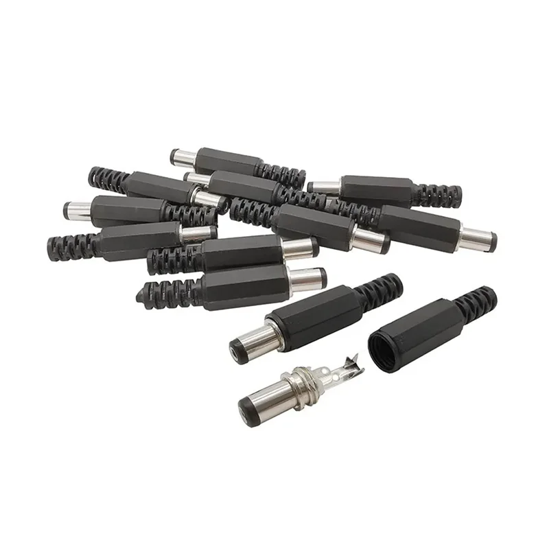 10pcs DC Power Plug 5.5x2.1mm 5.5x2.5mm Electric Connector Male Mount Plug Wire Charger Adapter