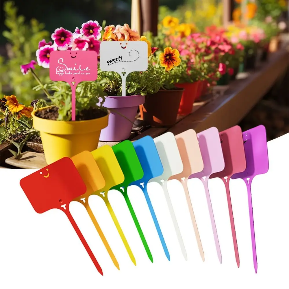 100Pcs Solid Color T-type Sign Tags Garden Plant Labels Colorful Plastic Plant Markers Garden Decoration Waterproof Name Tag