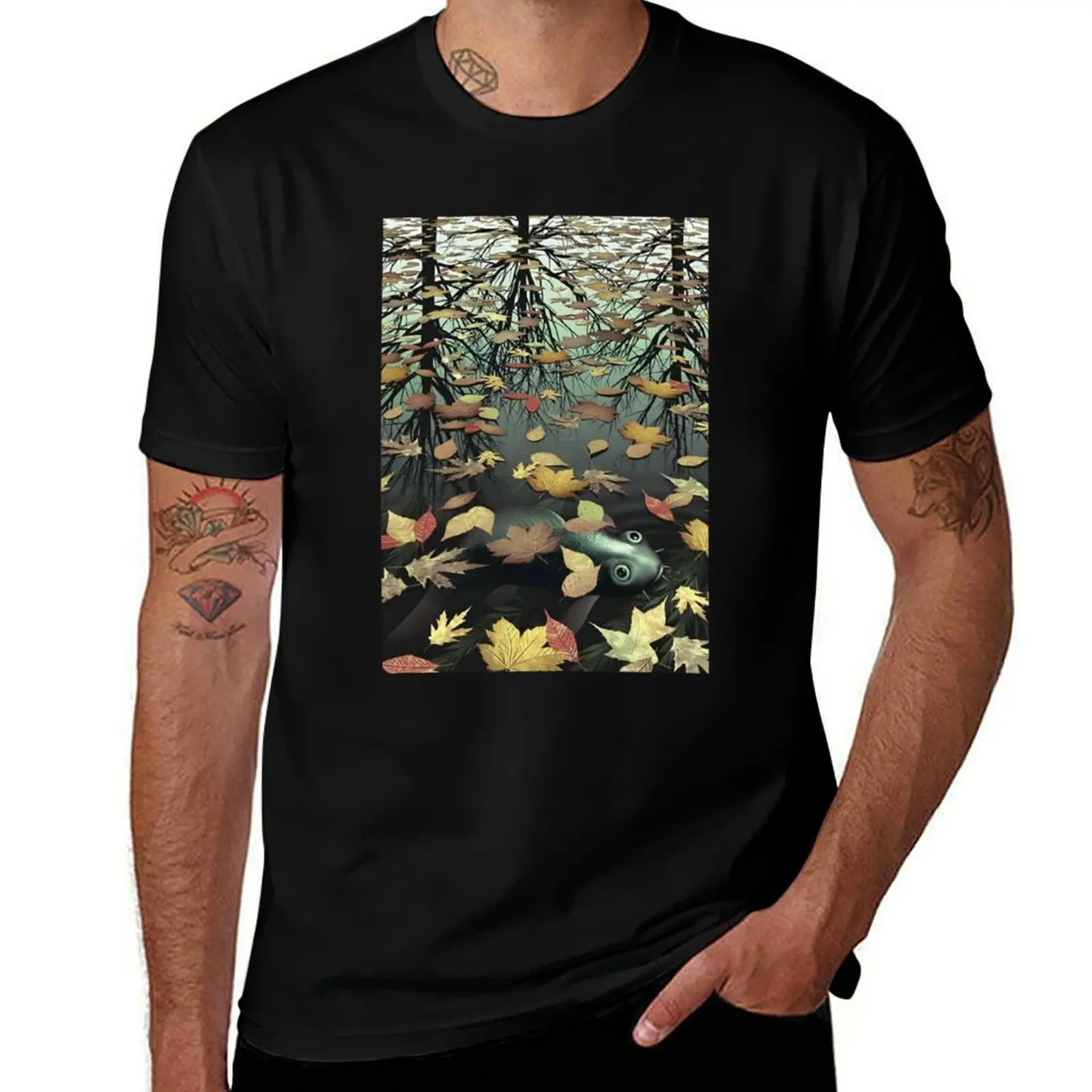 Escher - Three Worlds Colors T-Shirt Minimal Art Print T-Shirt