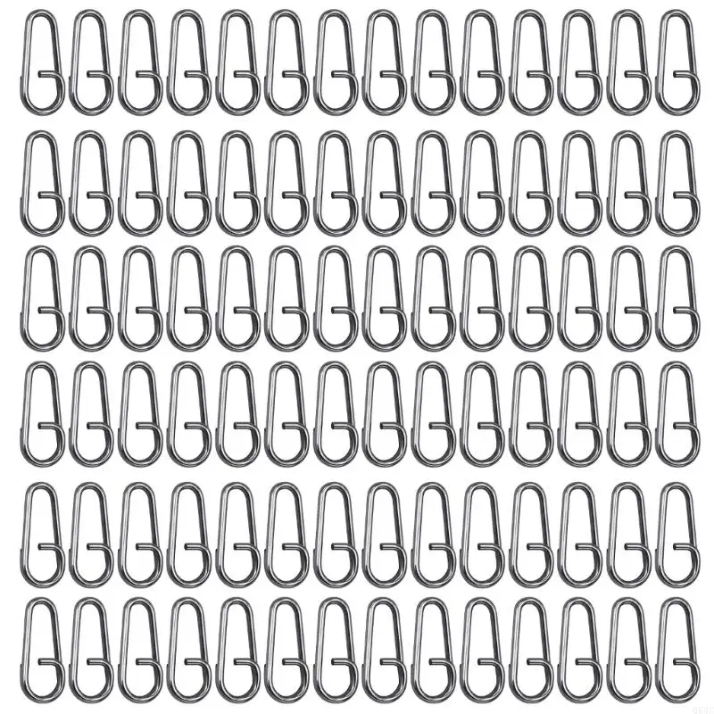 

Q84C 100Pcs Stainless Steel Oval Split Rings Fishing Lures Connector High Strength Fishing Split Rings Line Connector