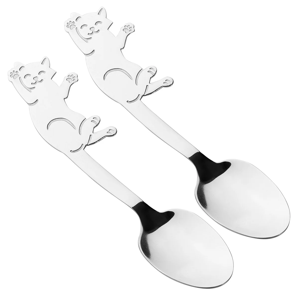 

Stainless Steel Cat Spoon Coffee Scoop Hanging Cup Stirring Kitchen Tool Cute Baby Modern Design Portable Lightweight Mirror