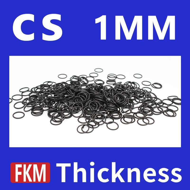 CS1mm Black FKM Fluorine Rubber O-rings Seals Gasket Washer temperature resistant wear-resistant corrosion-resistant ring