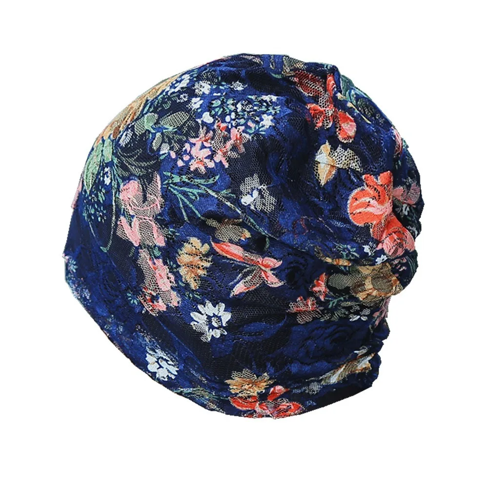 

Creative Floral Pattern Floral Lace Beanie Soft Comfortable Chemo Cap Breathable Windproof Hood Daily Use