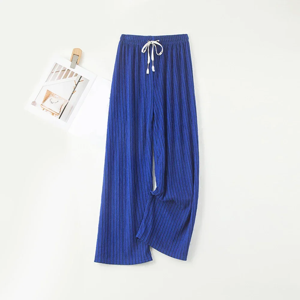 

Comfortable Summer Striped Trousers Casual Pants Loose Fit Pants Black Casual Flared Trousers Comfortable Design