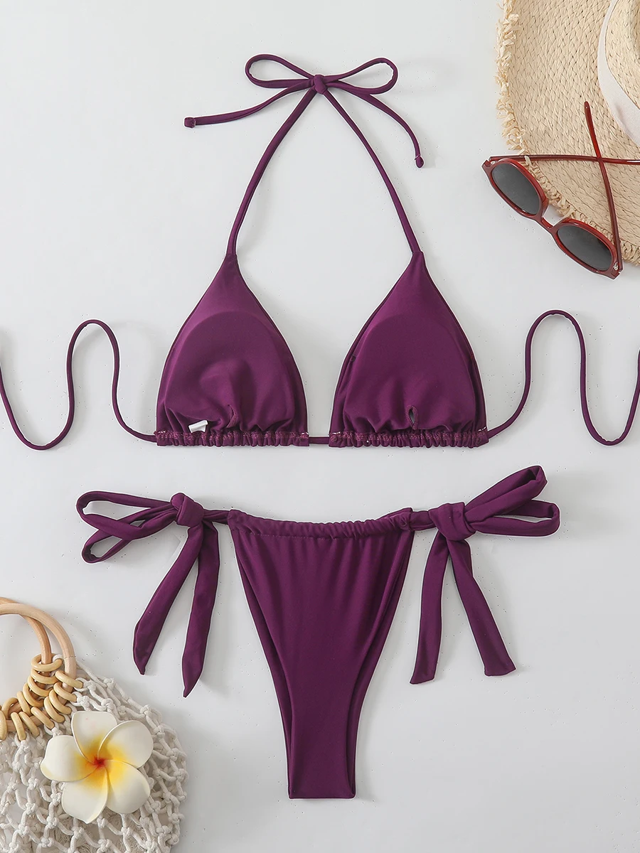 مثير ملابس سباحة نسائية صغيرة 2026 النساء ملابس السباحة الإناث ثونغ البيكينيات مجموعة الرسن Biquini ملابس الشاطئ السباحة ل ثوب السباحة