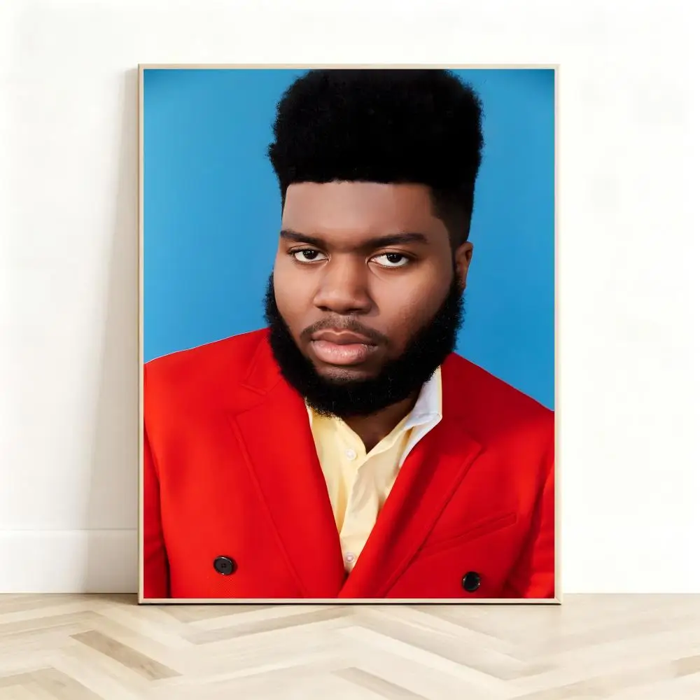 Smooth Vocal Artist K-Khalid Poster Classic Self-Adhesive PP Wall Sticker for Living Room Bar Decor Gift