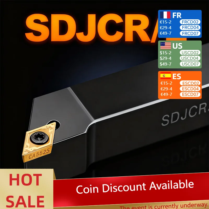 

1 шт. SDJCR12112H11 SDJCR1616H11 SDJCR 2020K11 держатель внешнего токарного инструмента DCMT11 карбидная вставка для токарного станка набор режущих инструментов обработка металла инструменты