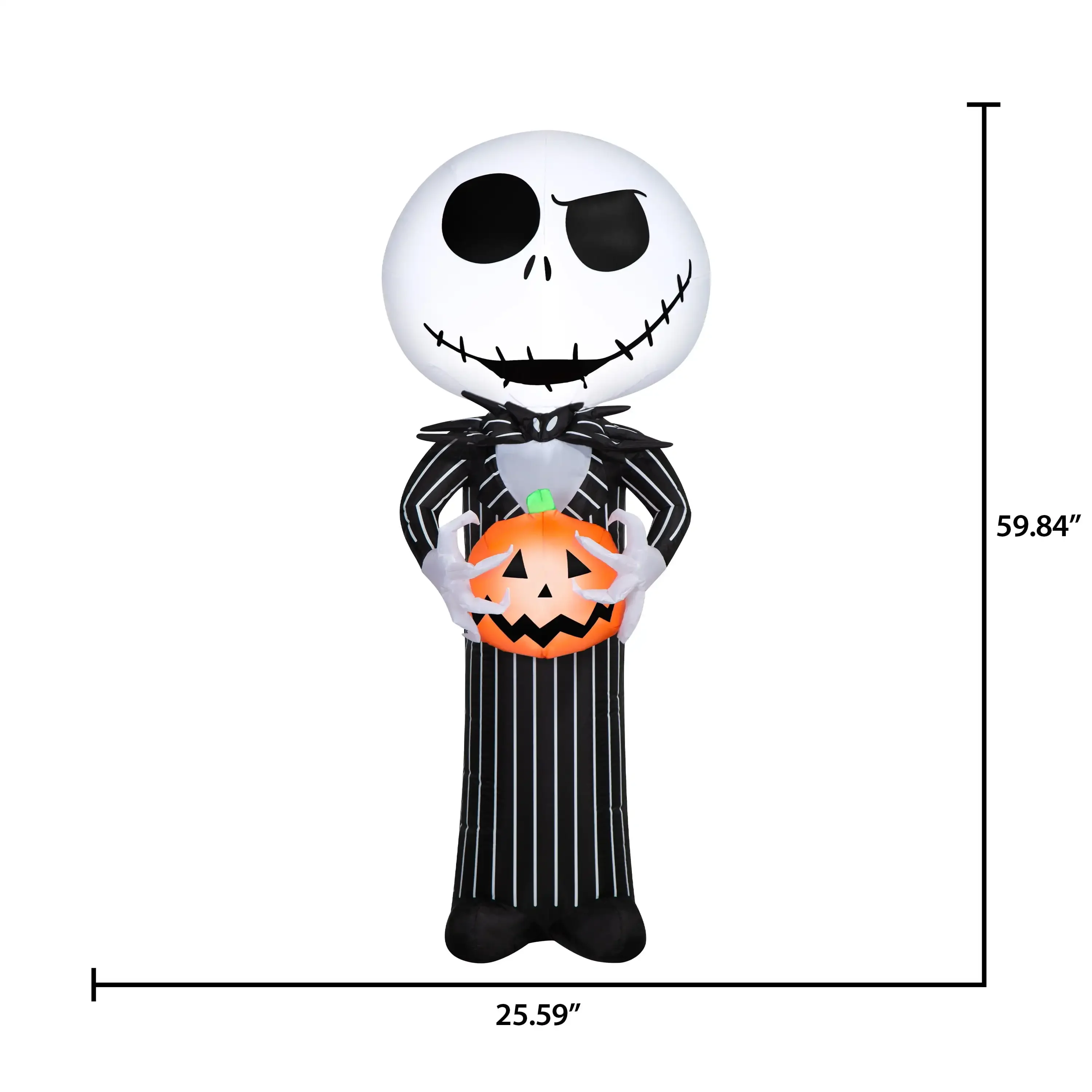 巨大な59.84インチのインフレータブルスカルパンプキン、屋外ハロウィーン用、25.59x22.44インチのジャック・オー・ランタンヤードデコレーション、LEDライト付き