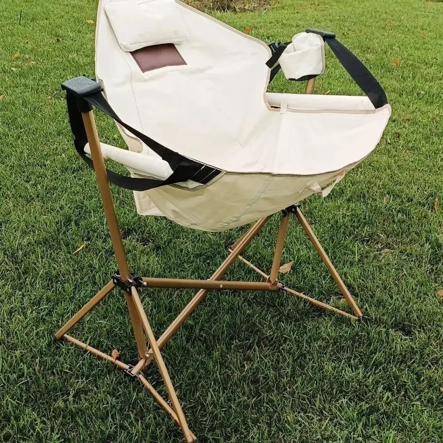 Outdoor rocking chair, foldable nap lounge chair, portable camping, travel, photography, rocking chair, adult