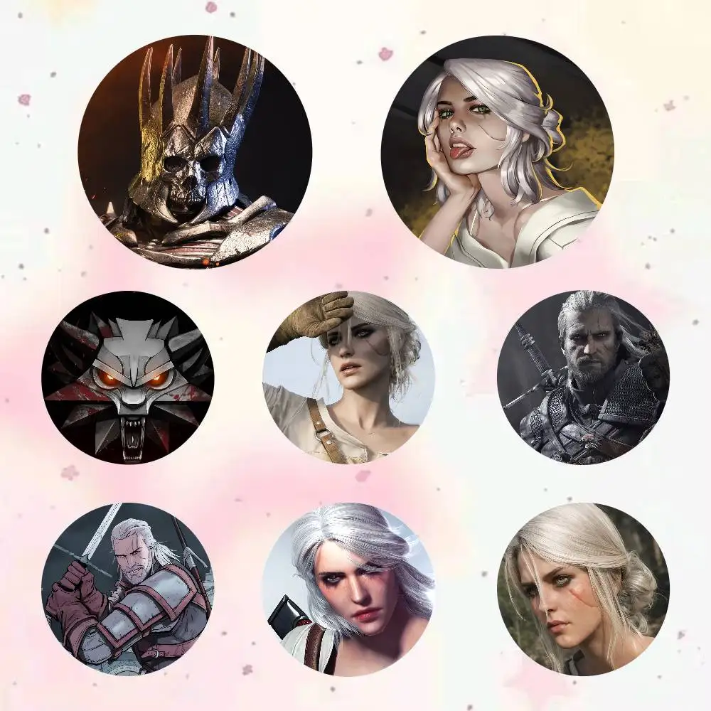 GAME The Witcher 3 Wild Hunt Anime Photo Brooches Creative Round Badge Gifts Pins
