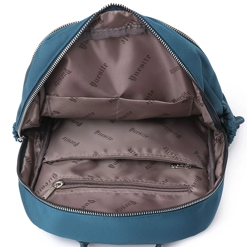 Women's Backpack Fashion School Bag Soft Nylon Solid Knapsack Zipper Comfortable Shoulder Bag for Lady Designer Travel Rucksack