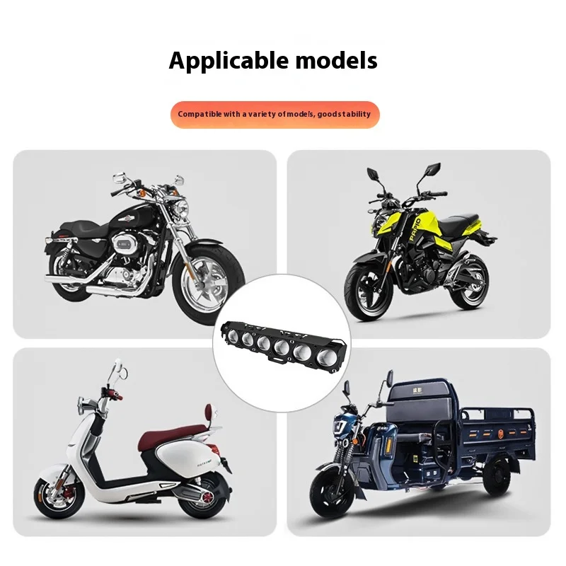 6 عدسات دراجة نارية أضواء Led الأضواء الأمامية المصباح مساعد عالية مشرق الأبيض والأصفر موتوكروس الملحقات #3