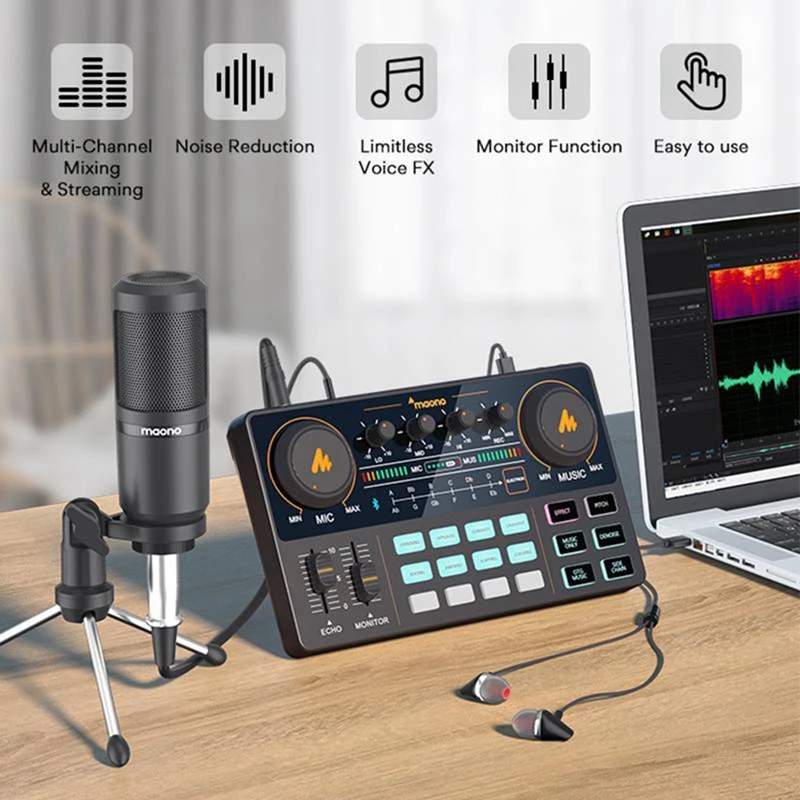 4.1 Channel Live Sound Card Mixer Live Broadcast Equipment Can Be Connected To XLR Condenser Microphone Live Broadcast