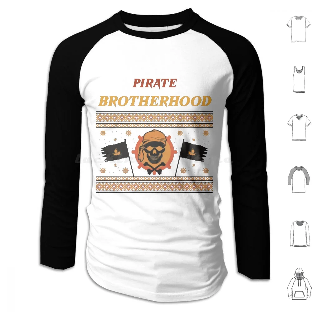 Pirate Brotherhood Hoodies Long Sleeve Pirate Pirate Brotherhood Skull Brotherhood Ocean Anime Anchor Bone Ship