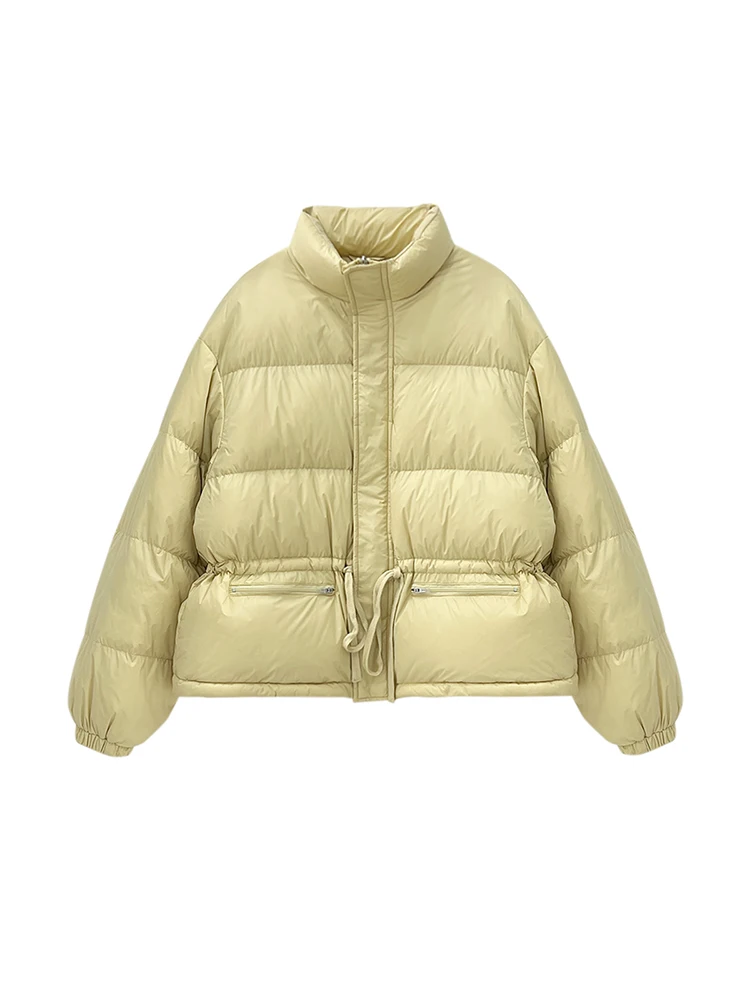

Down Jacket Women Stand-Up Collar Loose Women Clothing 2023 Winter New Korean Loose Thickened Short White Duck Down Warm A52