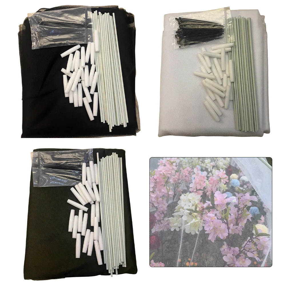 

1PC Plant Insect-Proof Mesh Greenhouse Bird-Proof Mesh Cover With Arch Bracket 400/600/1000cm Polyethylene Insect-proof Net
