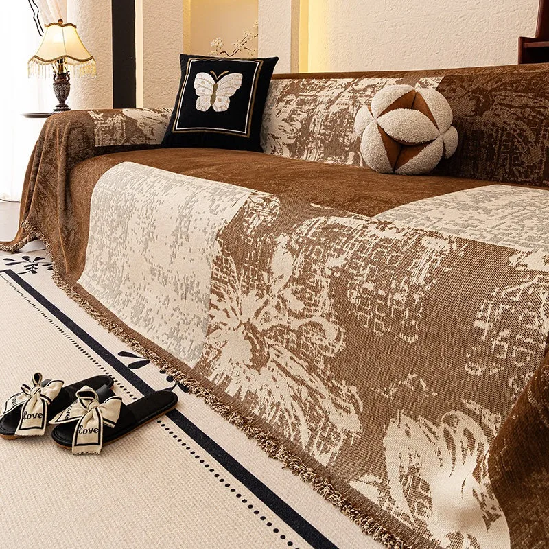 Sofa Cover Medieval High-end Chenille All-season Dust-proof One-piece New Towel Blanket Home Decoration Home Textile