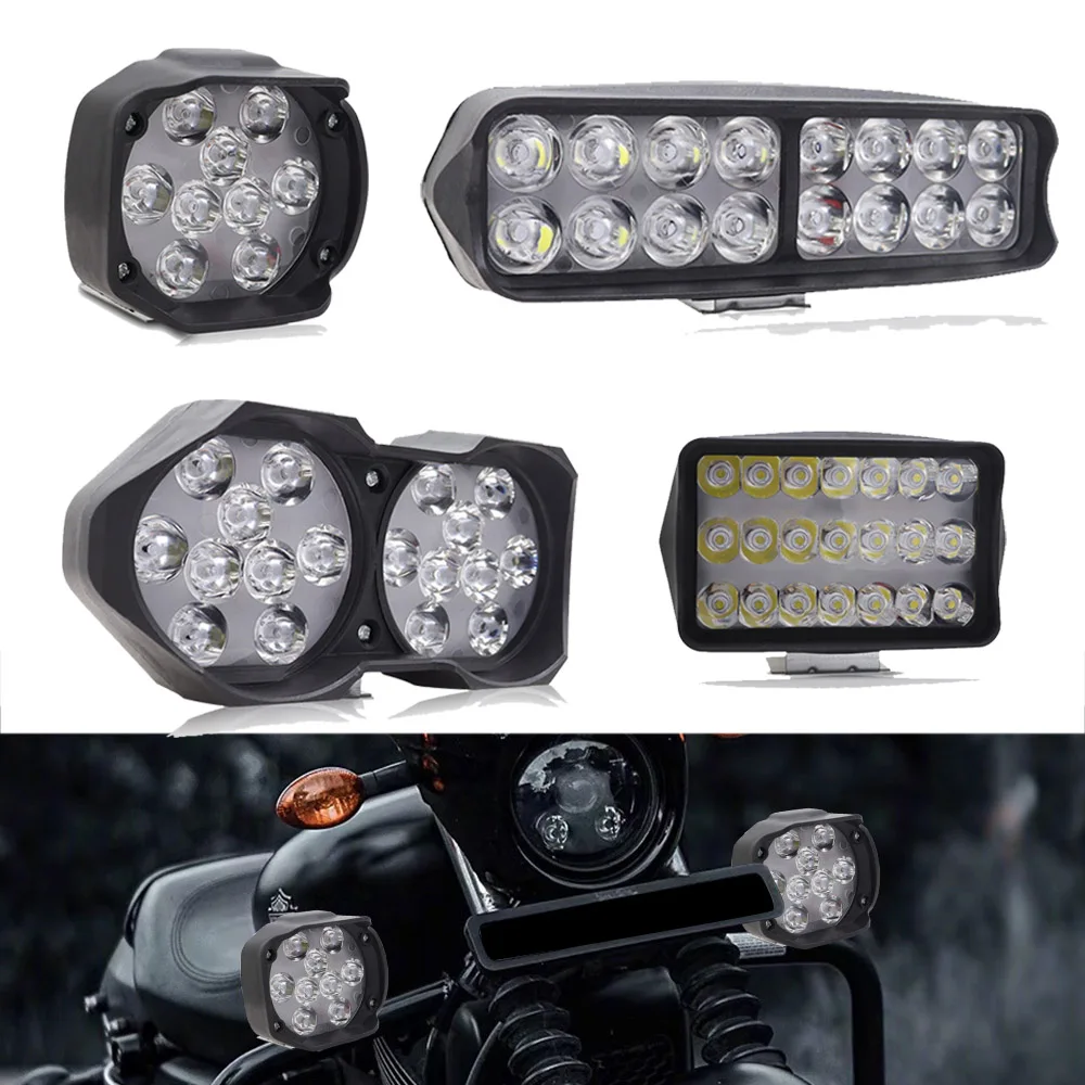 

Motorcycle Auxiliary Driving Lights LED DRL White 12V Work Lamp Motorbike Spotlight LED Bulb Fog light Moto Headlight Scooter