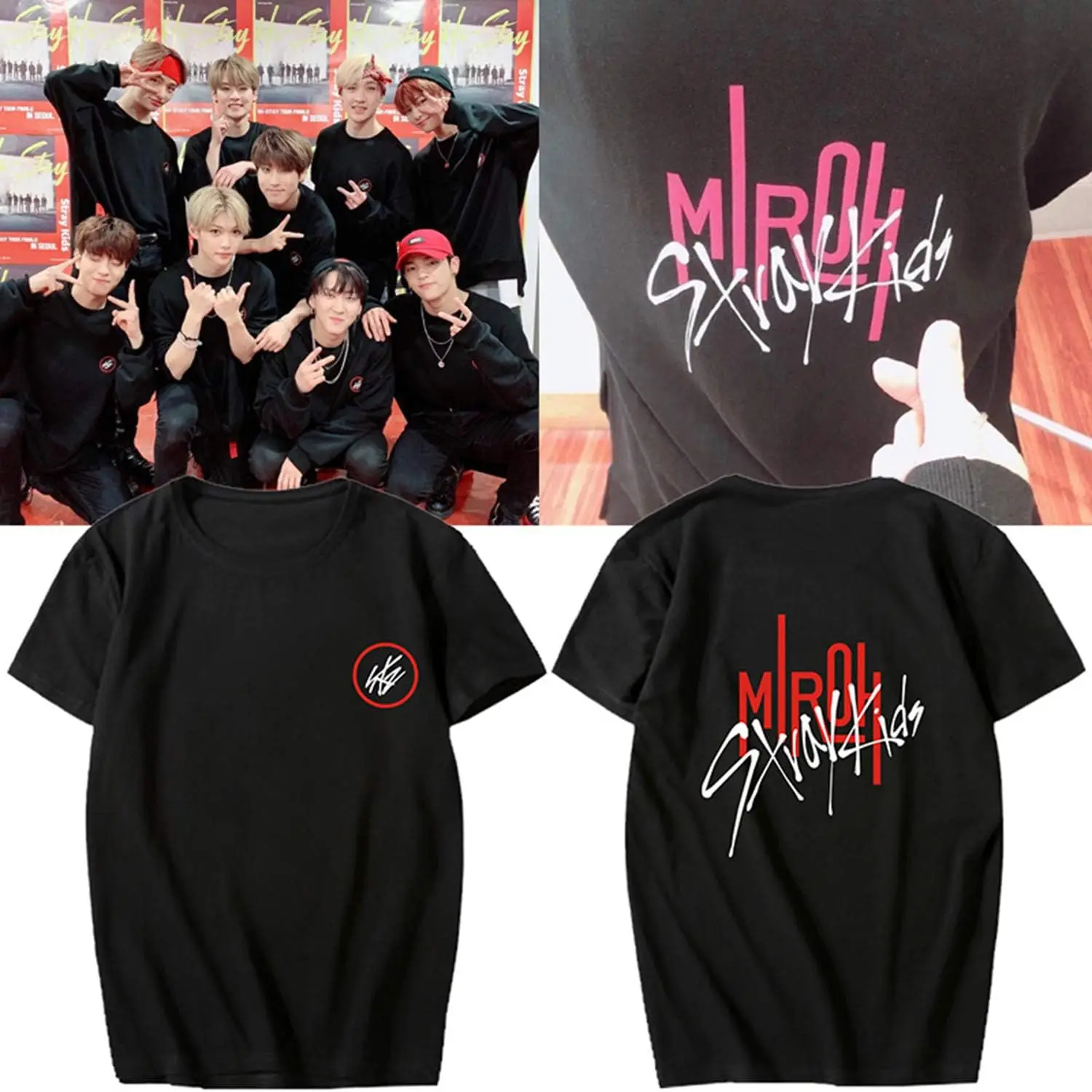 Xkpopfans Kpop MIROH Support T-Shirt Woojin Felix Hyunjin Minho Tee Shirt