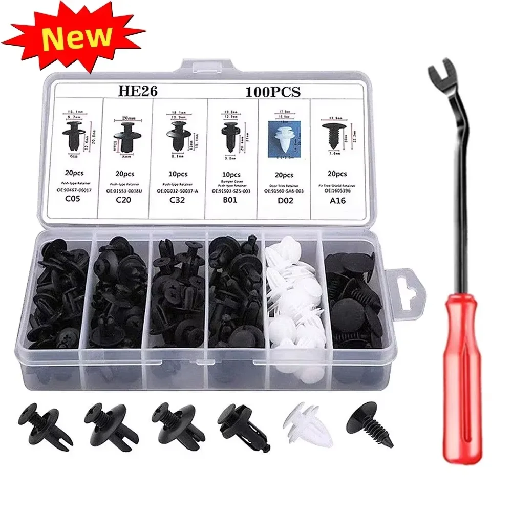 Auto Fastener Clip Mixed Car Body Push Retainer Pin Universal Car Bumper Retainer Rivet Door Trim Panel Fastener Buckle Tools