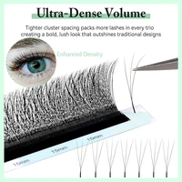 Yelix New 3D W Shape Small Opening Eyelash Extension Premade Volume Lashes L M Narrow 3D W Lashes Faux Eyelashes Makeup Tools 3
