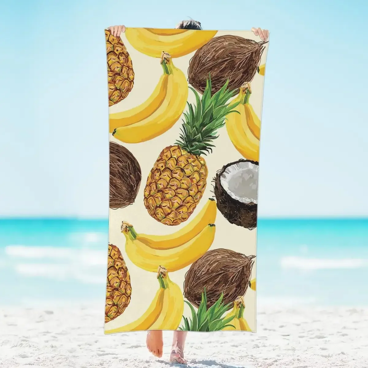 Summer Tropical Fruit Beach Towel for Women Men Kids Lightweight Microfiber Beach Towels Sand Free Quick Dry Soft Beach Blanket