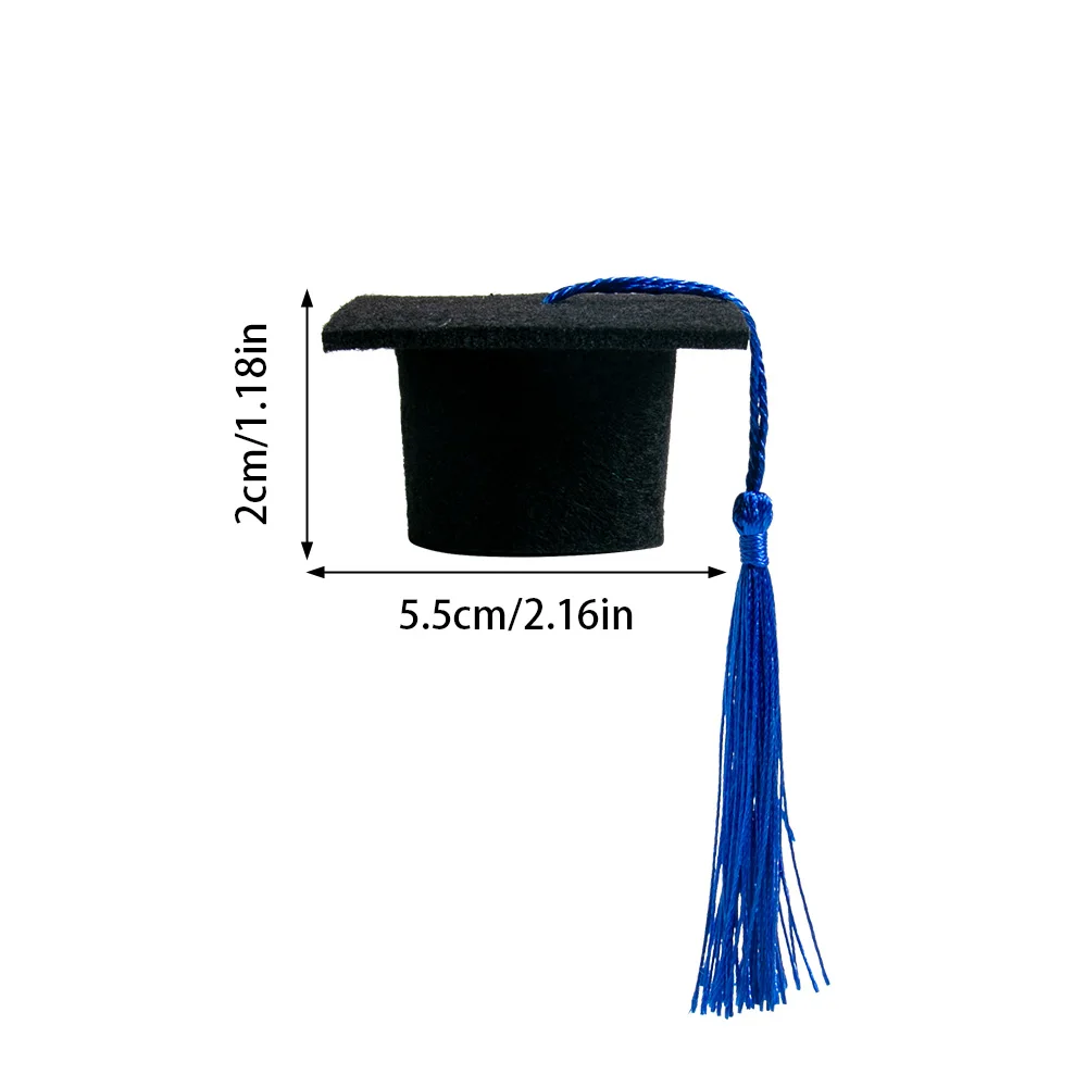 10pcs Mini Graduation Cap Bottle Topper Party Wine Bottle Cover Decor Bachelor Hat with Tassel 2024 Graduation Season Souvenir - view 6