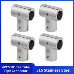 4 PCS Boat 90° Tube Fitting Boat Deck Handrail Boat Hardware 316 Stainless Steel Detachable Rust Resistance for Marine Ships