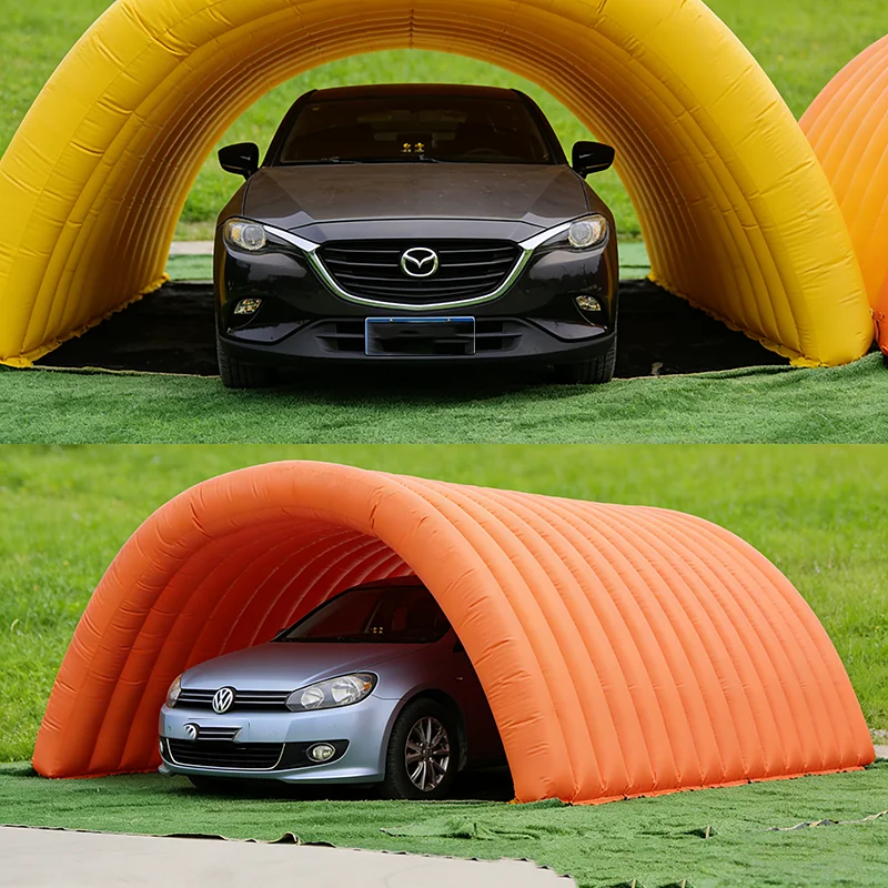 op-Inflatable PVC Hail Proof Car Cover & Event Tent Four-Season Durable Easy Setup Black and Silver*