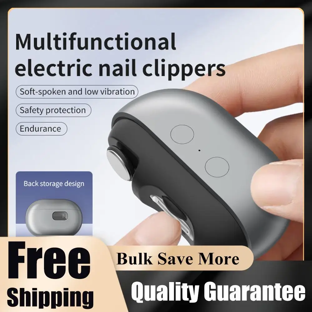 

Electric Nail Clipper Electric Nail Trimmer Polisher Portable Fingernail Cutter with Light File Nail Clip Storage Rechargeable