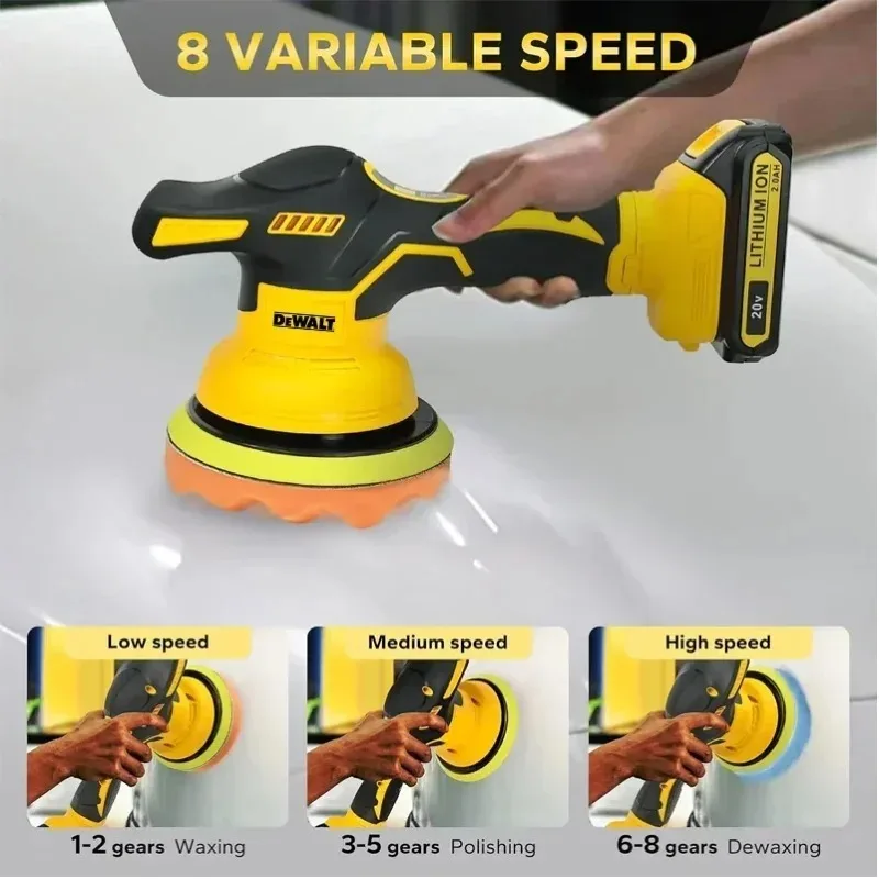 Dewalt 8 Gears Brushless Digital Display Long battery life Cordless Polisher Electric Polisher Auto Car Waxing Polishing Machine view 5