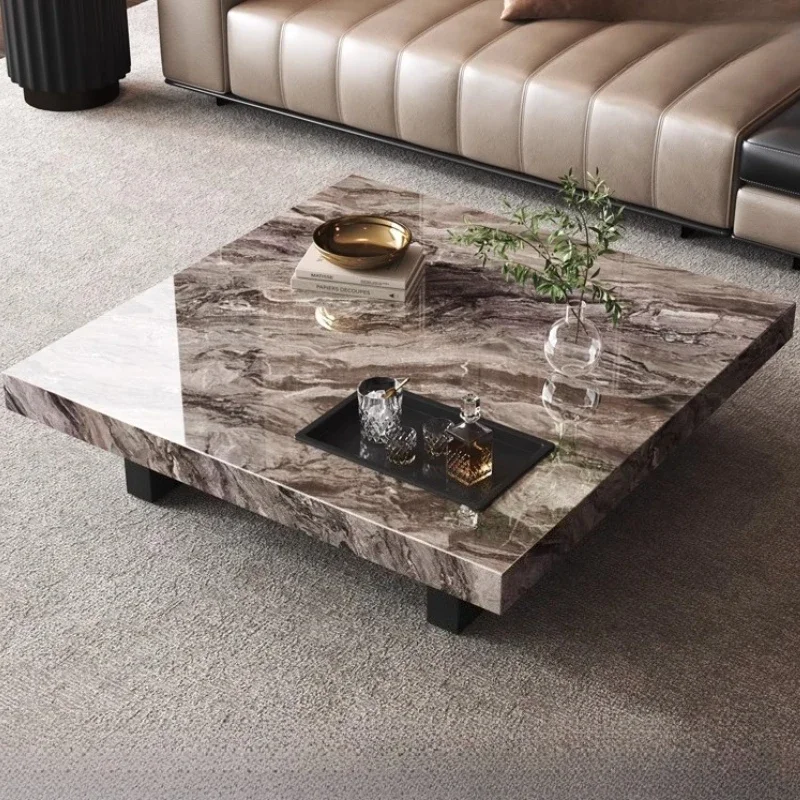 

Rock Slab Aesthetic Coffee Table Living Room Italian Unique Simple Designer Lounge Side Table Salon Clear Mesas Bajas Furniture