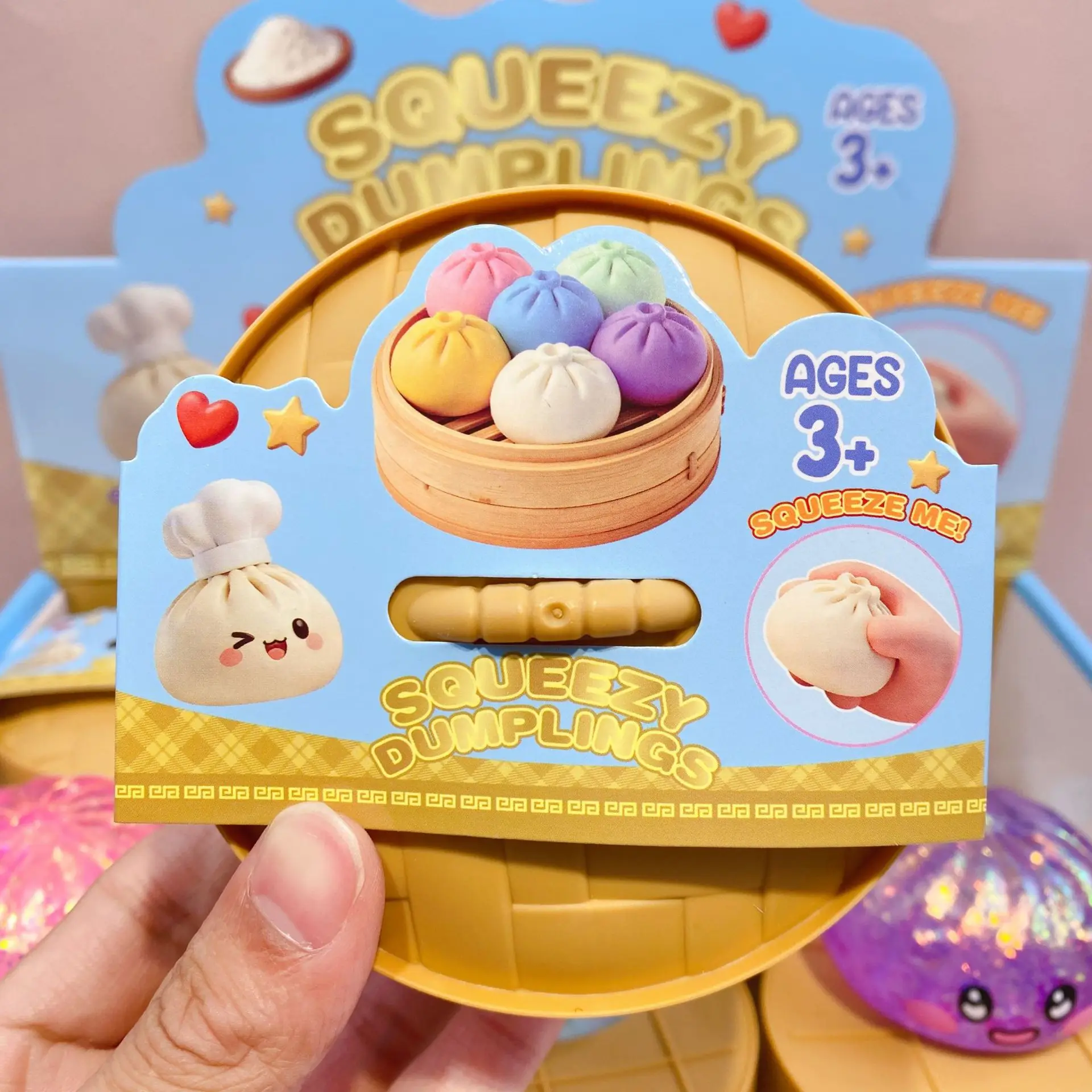 

Colorful Dumpling-Shaped Stress Relief Balls Reusable Low Elasticity Decompression Toys Plastic Stress Relief Items for Adults