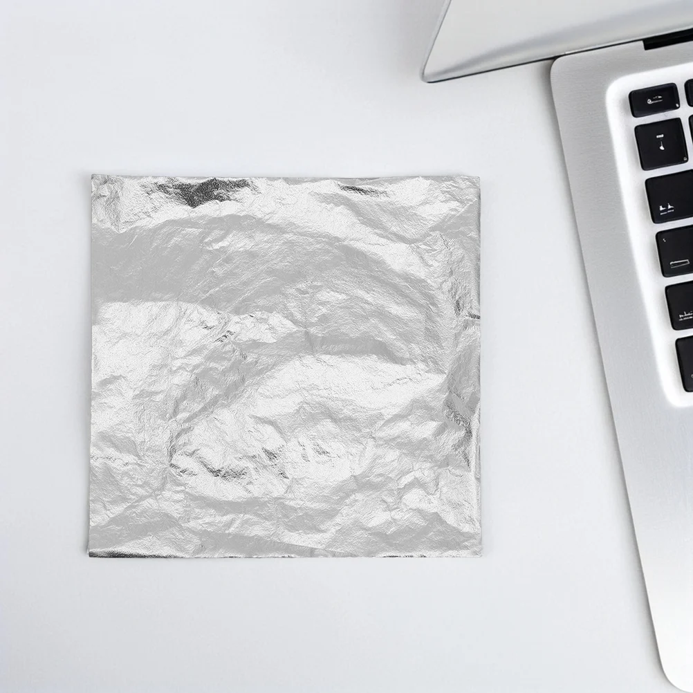 100 قطعة من أوراق ورق رقائق الفضة المعدنية سهلة التقشير عصا DIY بها بنفسك الحرف اليدوية مجوهرات من مادة الراتنج صنع مسمار ديكور فني ورق رقائق الفضة