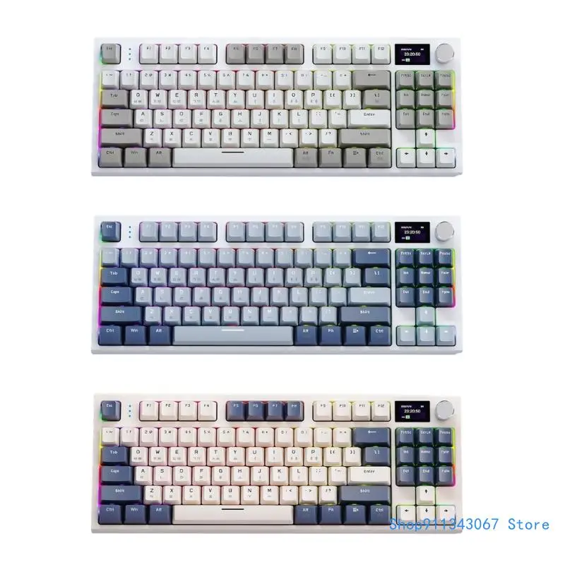 

K86 3Modes Mechanical Keyboard Bluetoothcompatible Wireless RGB Customize Korean Drop shipping