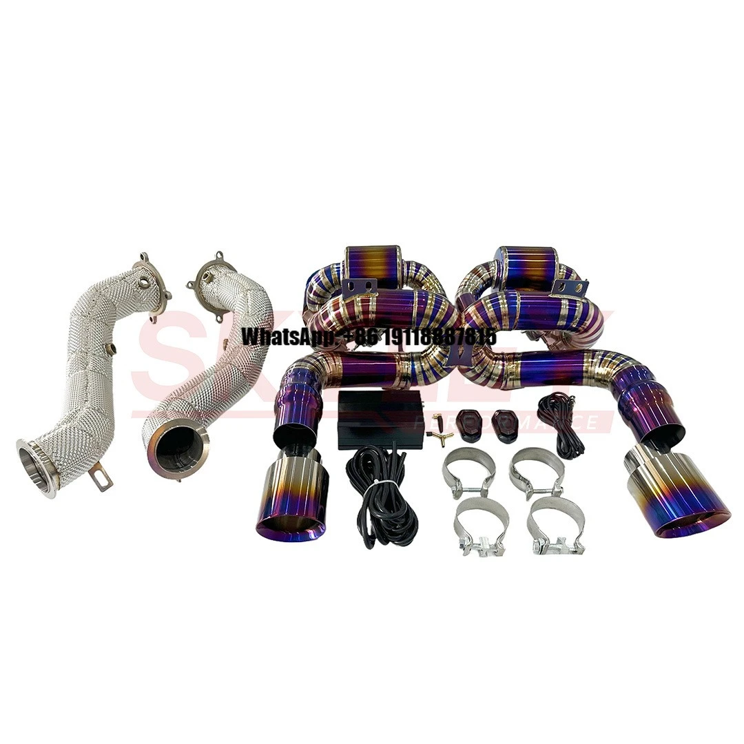 SKYLEY Full Valved Titanium Exhaust System Catback for Mclaren 720s 4.0 2017-2019 Exhaust Pipe with Free Flow Downpipe