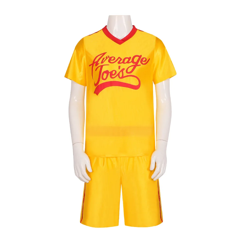 

Crazy Dodgeball Average Joe's Adult Yellow Jersey Costume Set A True Underdog Story Dodgeball Cosplay Costume Sportswear