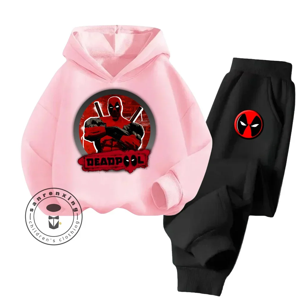 2024 Cartoon Deadpool Youth Popular Casual Fashion Spring and Autumn Boys and Girls New Fashion Daily Coat Hoodie Tracksuit