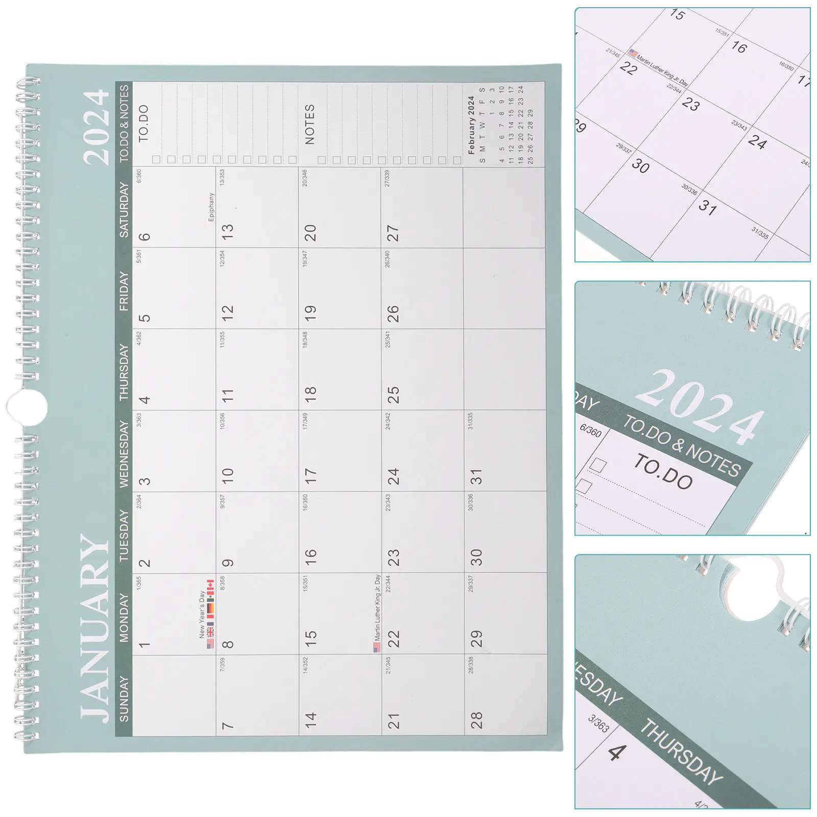 

2024 Monthly Desk Calendar Paper Wall Hanging Calendar Design Perforated for Home Office Study Room Daily Use