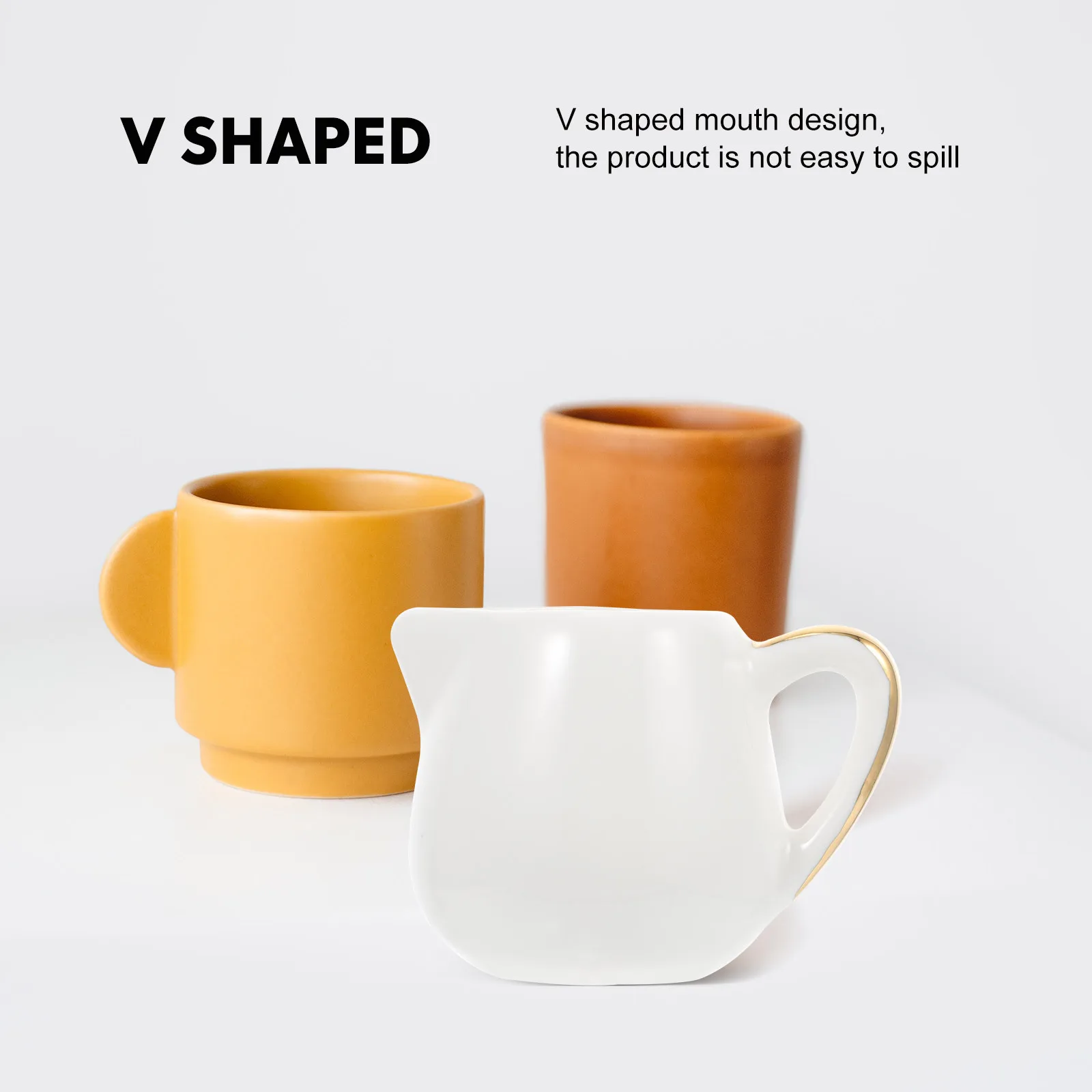 

1Pcs Ceramic Milk Cup Highquality Safe Material with Handle Perfect for Coffee Tea Juice Multipurpose White Ceramic Milk Can