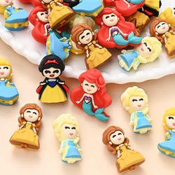5Pcs Cartoon Princess Princess-Shaped Silicone Beads Creative Focal Beads for Diy Pen Bracelet Phone Chain Charms Making