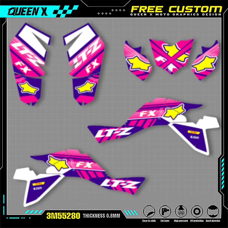 

Queen X MOTOR For SUZUKI LTZ400 KFX400 2009 2010 2011 2012 2013-2015 Full Set Motorcycle Graphics Decals Stickers Kits 003