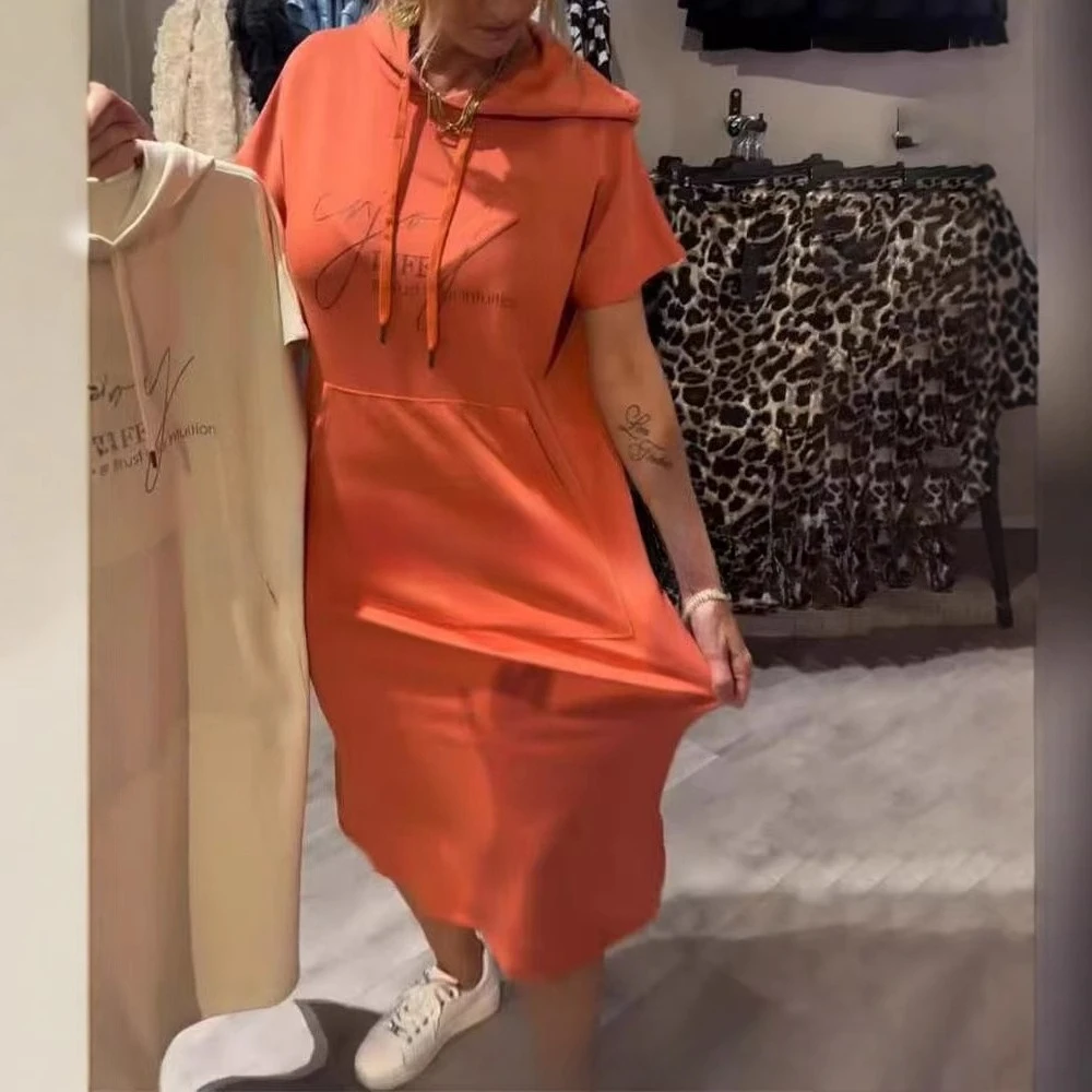 

2025 New Summer Dress Women Floral Print Casual Short Sleeve Cotton Blend Plus Size Fashion