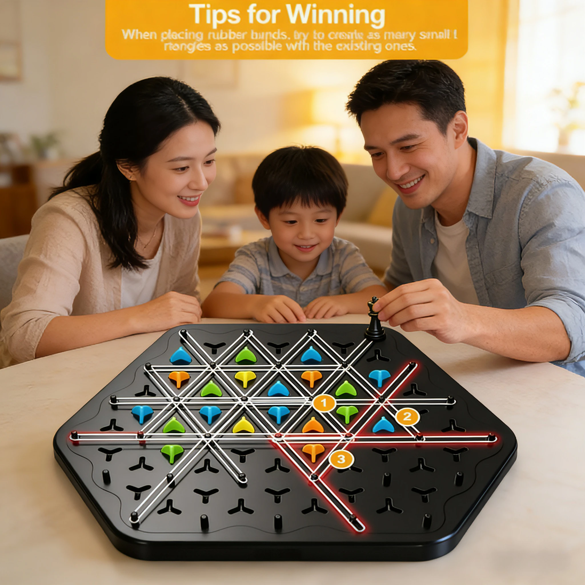 مبارزة استراتيجية الشطرنج المثلثة – لعبة لوحية عائلية ممتعة | لعبة الطاولة لتدريب المنطق والدماغ للأطفال والكبار #1