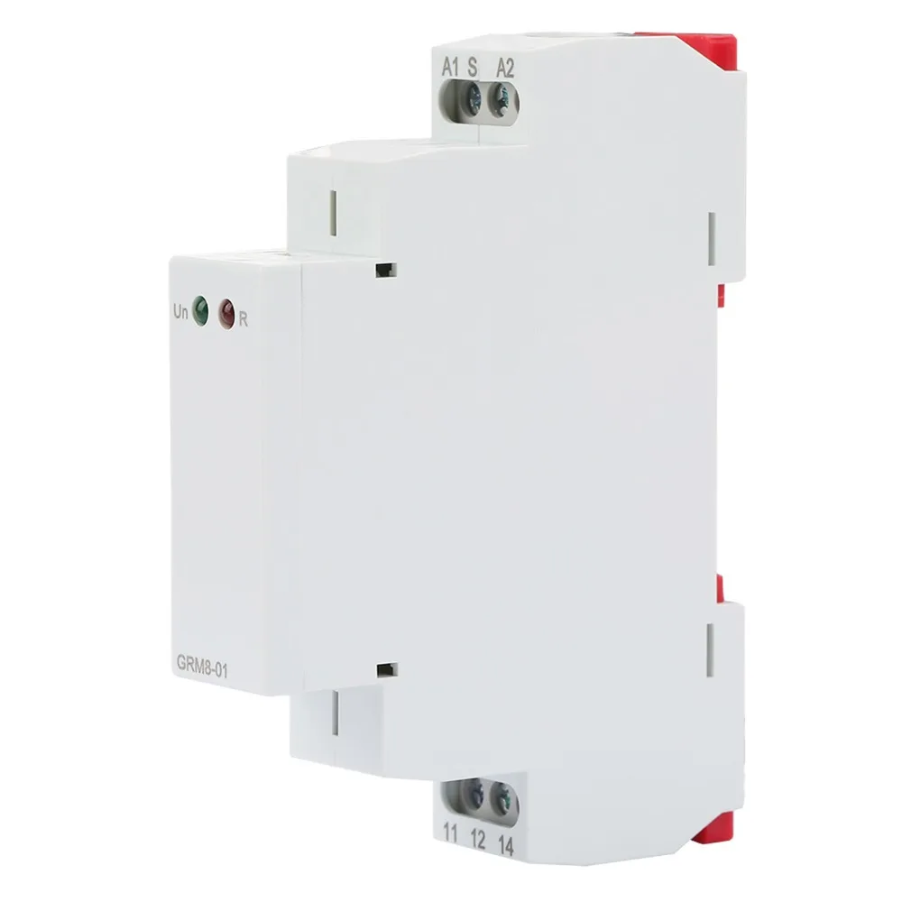 

GRM8-01 Impulse Relay AC/DC12-240V 90*18*64mm Electronic Impulse Relay 35mm DIN Rail Mount Din Rail Impulse Relay