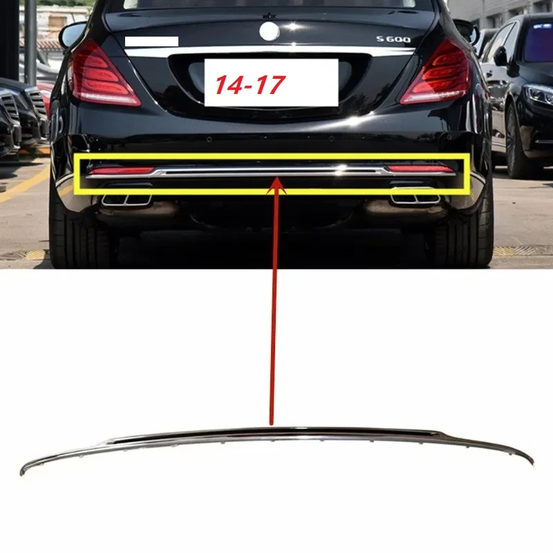 Rear bumper chrome decorative strip For Mercedes Benz S Class  Maybach W222 S450 S650 S680 S600 2014-2020