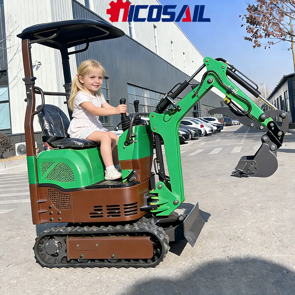 

Nicosail 0.6T Mini Hydraulic Excavator for Farm Garden Home Yard Landscaping Digging Light Duty Use