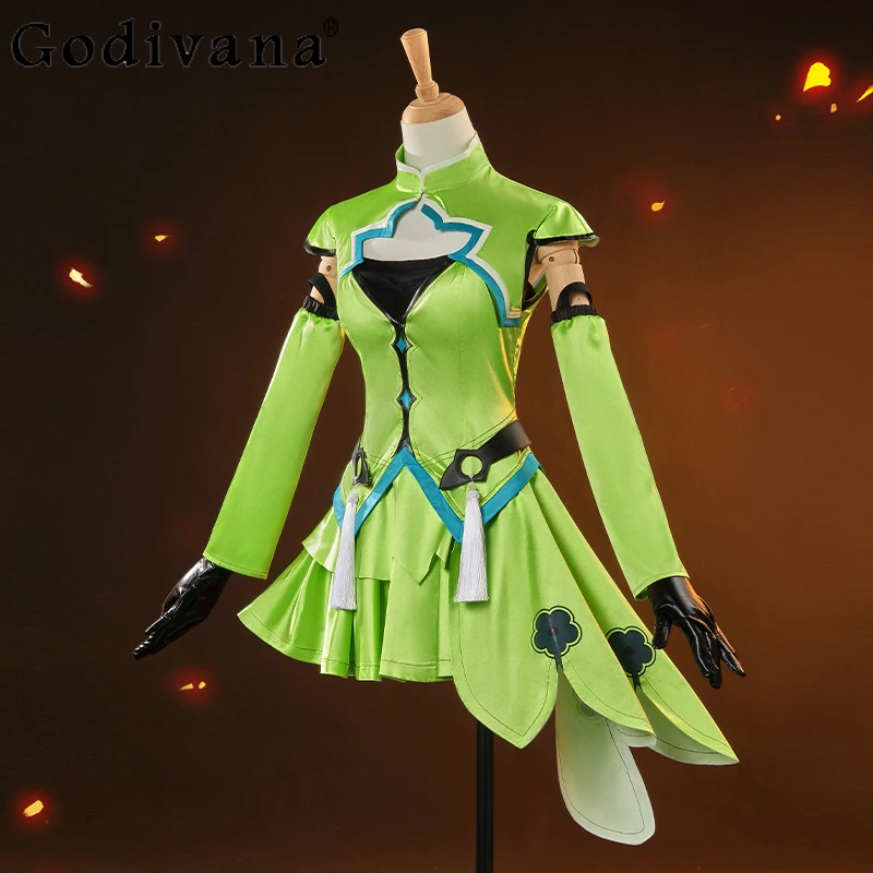 Women Solid Shirt and Skirt Cos Suit Leather Two Dimensional Game Cosplay Set Female Animation Costume Skirt Outfits