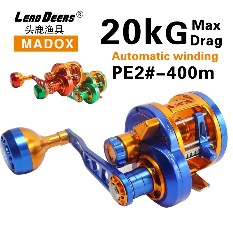 Carrete Jigging Lento Madox 15BB – Arrastre 20 kg agua salada