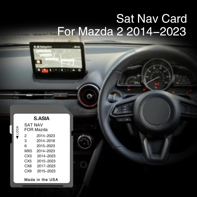 Maps for South Asia Sat Nav Update Maps For Mazda 2 From 2014 To 2023 Navigation SD Card